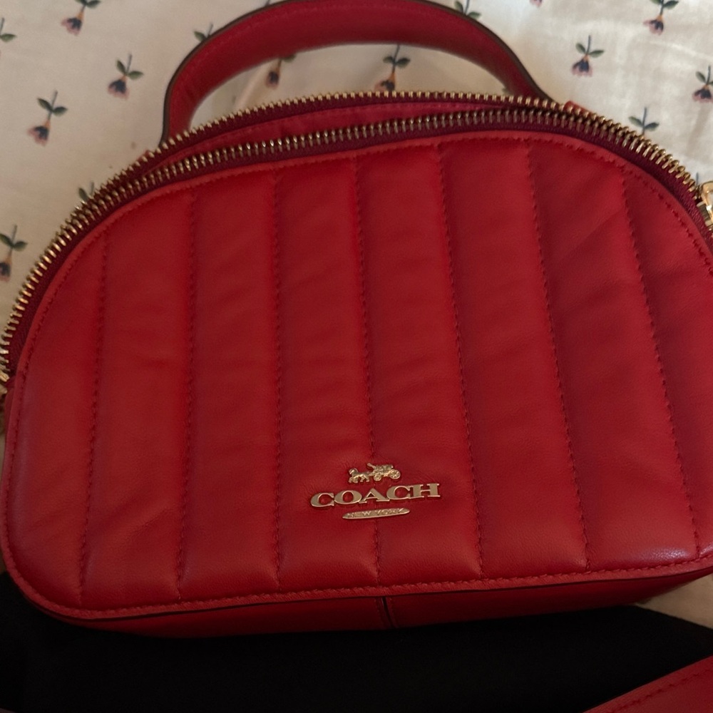 Coach Red Quilted Dome Crossbody Bag